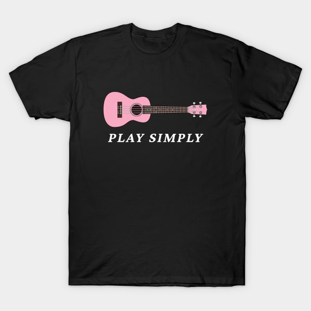 Play Simply Pink Ukulele T-Shirt by nightsworthy